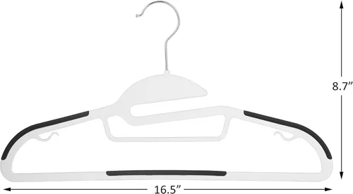 Miniatura 2 de Finnhomy Paquete de 50 perchas de plástico, perchas de ropa resistentes con almohadillas antideslizantes, organizador fácil de deslizar para armario