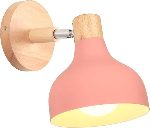 Miniatura 29 de Lámpara de pared E27 retro regulable escandinava para dormitorio, sala de estar, pasillo, cocina, iluminación interior (Amarillo, 2 piezas)
