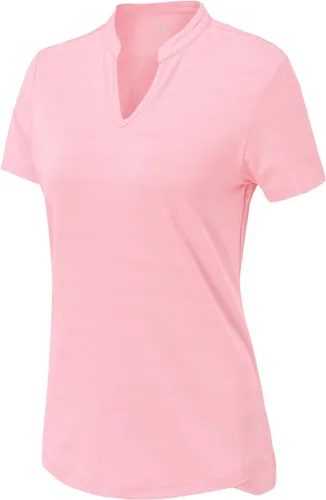 Miniatura 87 de Gopune Polo de golf con cuello en V para mujer, sin cuello, manga corta, ligera, de secado rápido, camisetas de tenis para correr
