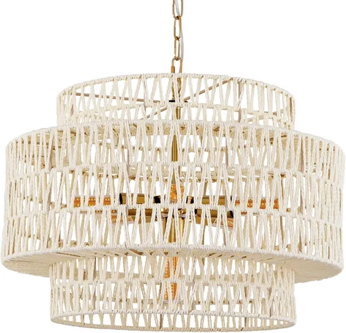 Miniatura 11 de Luces Colgantes de Cúpula de 15.75 Pulgadas, Luz de Metal Negro Dorado para Comedor, Accesorios de Iluminación de Candelabro Colgante Grande Moderno