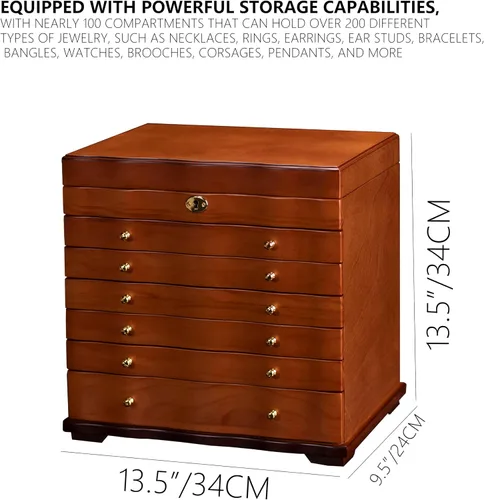 Miniatura 10 de Joyeros de madera pintados a mano para mujeres, caja grande de joyas y organizadores para colgar collares, organizador de joyas, caja