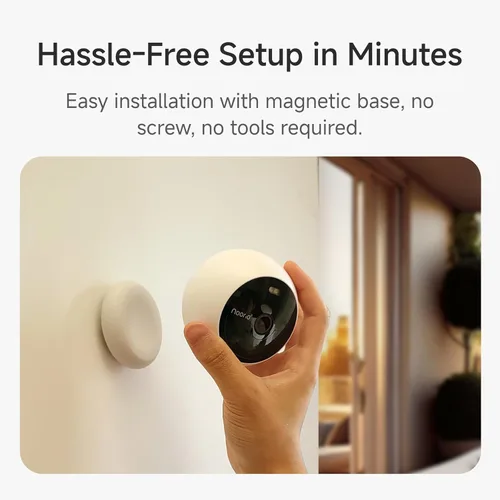 Miniatura 3 de Cámaras de seguridad solar Noorio inalámbricas para exteriores, paquete de 4, cámara magnética para exteriores de 1080P alimentada por batería