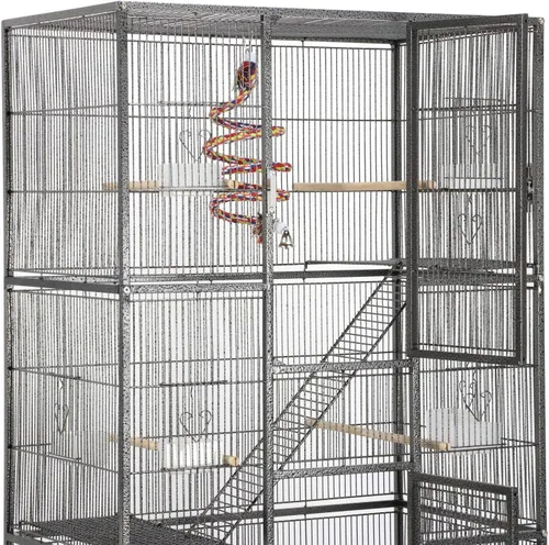 Miniatura 7 de Yaheetech Jaula para Pájaros Extra Grande de 69 Pulgadas, Jaula de Metal para Loros de Tamaño Mediano, Cacatúas, Cotorras, Periquitos, Tortolitos