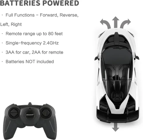 Miniatura 5 de RASTAR Juguete RC, McLaren Senna 1:24 Control remoto RC Car, Coche de juguete McLaren para niños - Blanco