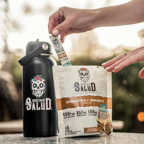 Miniatura 9 de Paquetes de Hidratación 2-en-1 Salud + Polvo de Electrolitos para la Inmunidad, Tamarindo - Mezcla para Bebida Agua Fresca, Baya del Saúco, Libre