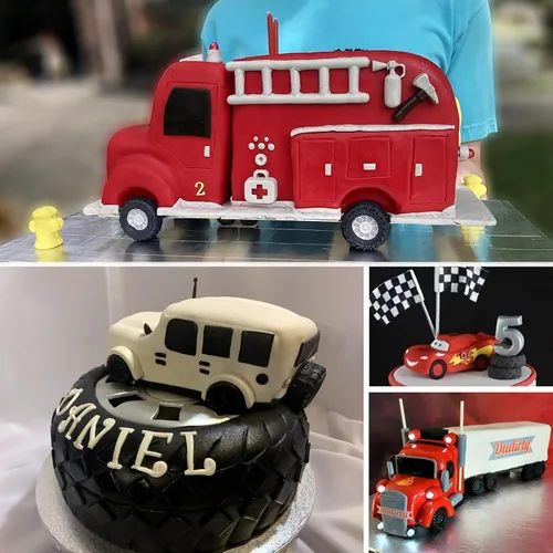 Miniatura 4 de ZiXiang Moldes de silicona para autos de carreras, molde redondo 3D para fondant, molde de rueda de camión, molde de silicona para medallas