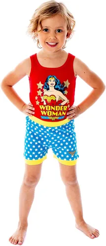 Miniatura 5 de DC Comics - Conjunto de pijama de mujer maravilla de 2 piezas para niñas