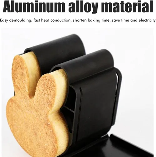 Miniatura 3 de Molde de pastel de cabeza de conejito con forma de oso de aleación de aluminio, antiadherente, apto para horno, 1 #