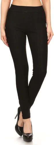 Miniatura 2 de Leggings Depot de mezcla de algodón de alta calidad elástico con 2 bolsillos