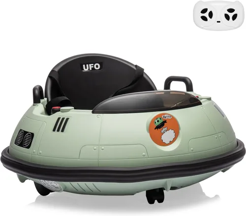 Miniatura 10 de Coche de parachoques eléctrico de 12 V para niños pequeños, con control remoto, giro de 360 grados, luces LED, joysticks duales, cinturón de Rosa
