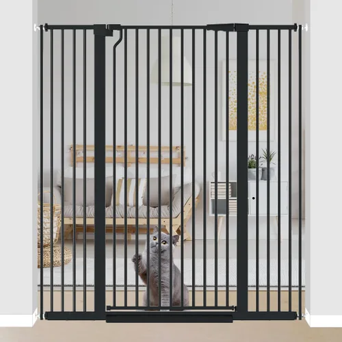 Miniatura 10 de Puerta extra alta para mascotas de 51.18 pulgadas para gatos y perros, puerta extra ancha de 29.6 a 40.5 pulgadas para escaleras y puertas, puerta