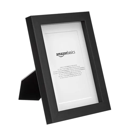 Miniatura 3 de Amazon Basics Marco de fotos rectangular de 5 x 7 pulgadas o 4 x 6 pulgadas con paspartú, paquete de 2, color negro