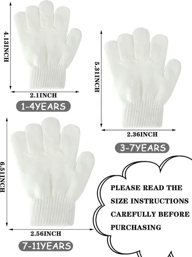 Miniatura 16 de Boao 6 pares de guantes para niños, dedos completos, guantes de punto para niños pequeños, guantes cálidos de invierno para niños y niñas