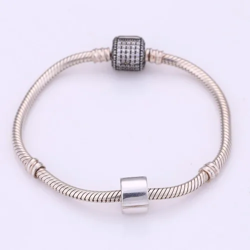 Miniatura 3 de Soulbeads brazalete ajustable de plata esterlina auténtica con cuentas y tapón de cierre llamativo