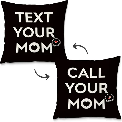 Fundas de almohada de 18 x 18 pulgadas con texto en inglés "Call Text Your Mom", de doble cara, regalos para madres de hijas, hijos, fundas de