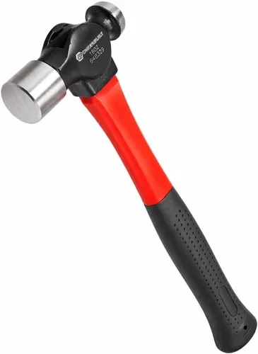 Miniatura 8 de Powerbuilt Martillo de bola de 24 onzas con mango de fibra de vidrio, resistente a golpes y mango de goma antideslizante, acero endurecido tratado