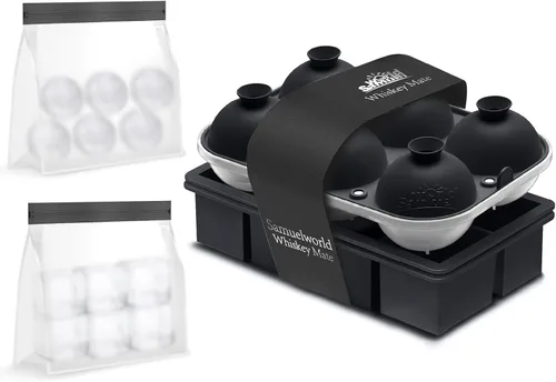Miniatura 14 de Samuelworld Combo de Bandeja de Hielo Premium (16 Cubitos de Hielo/6 Bolas de Hielo), Fabricador de Esferas de Hielo Grandes y Bandejas de Cubitos
