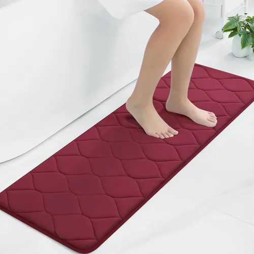 Miniatura 28 de Colorxy - Alfombra de baño de espuma viscoelástica, ultrasuave y antideslizante, absorbe el agua, lavable a máquina, tapete para suelos de ducha
