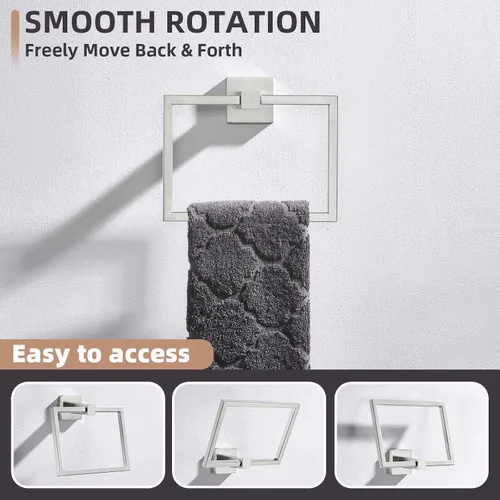 Miniatura 3 de Angle Simple SUS 304 - Toallero cuadrado de acero inoxidable para pared de baño, 7.09 pulgadas