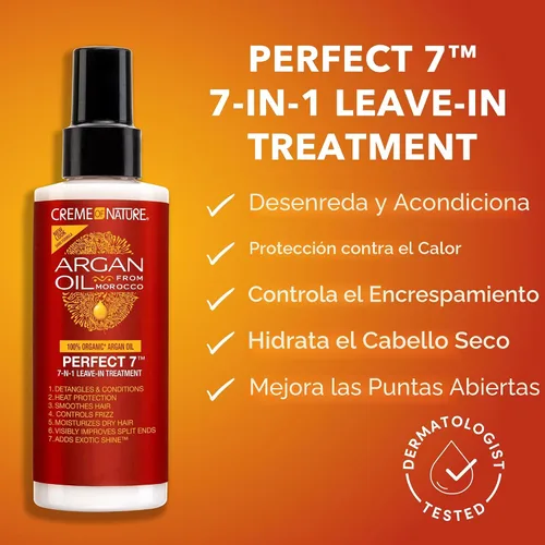 Miniatura 4 de Creme of Nature Aceite de Argán Perfecto Tratamiento 7 en 1 para cabello rizado, anti-frizz, protección contra el calor y brillo exótico, regalo
