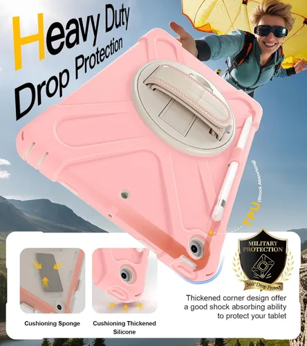 Miniatura 3 de BRAECN Funda para iPad de 9ª/8ª/7ª Generación, Funda Resistente a Prueba de Golpes con Protector de Pantalla, Soporte para Lápiz, Soporte para Tapa