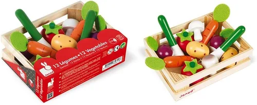 Miniatura 3 de Janod J05611 - Juego de cajas de verduras de madera de 13 piezas - Edades 3+