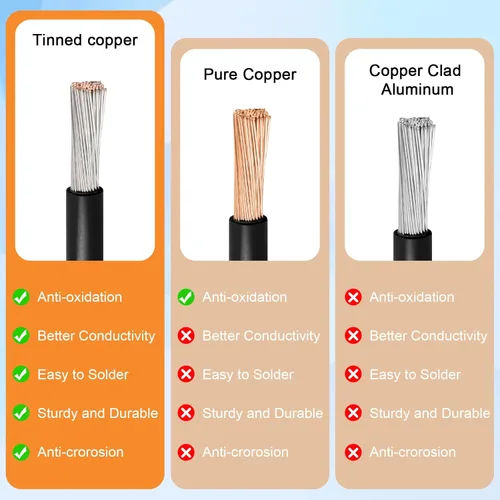 Miniatura 7 de Cable de extensión solar XT60 de 10 AWG 2 3 6 10 15 20 25 35 40 50 75 100 pies XT60 adaptador de conector de extensión solar más grueso cable hembra
