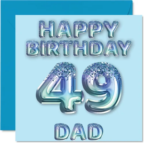 Miniatura 127 de Stuff4 Tarjeta de primer cumpleaños para niños, globo de fiesta con purpurina azul, tarjetas de feliz cumpleaños para niño de 1 año, nieto, hijo, 57