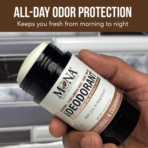 Miniatura 8 de MONA Brands - Desodorante natural para hombres sin aluminio, hipoalergénico, desodorante de magnesio para pieles sensibles, absorbe el sudor,