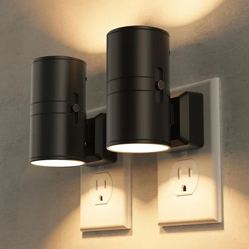 Miniatura 26 de Briignite - Luces nocturnas led enchufables, 3CCT, sensor de anochecer a amanecer, de 3000 K, regulable para pasillo, dormitorio, escalera, paquete