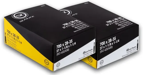 1 paquete o 2 unidades – tubo de bicicleta, válvula Presta 700c x 28-35, (27x1-1/8 a 1-1/4), válvula Presta de 1.890 in, tubo interior de bicicleta,