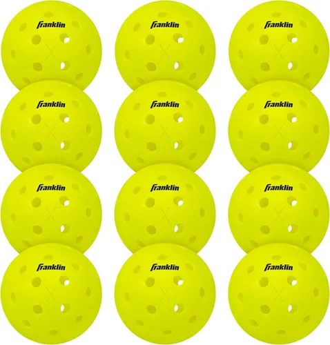 Franklin Sports X-40 pelotas de Pickleball al aire libre - Bola oficial del Pickleball de EE. UU., APP Tour + US Open - Tamaño reglamentario