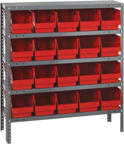 Miniatura 232 de Quantum QSBU-245BK Heavy Duty Shelving Unit with (7) Shelves and (24) QUS245 Black Bins for Garage Warehouse Storage Distribution 400 lb Load
