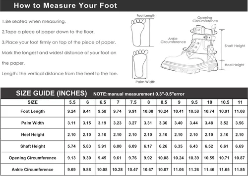 Miniatura 6 de GLOBALWIN Botas de combate para mujer, botas con cordones para mujer, botines para mujer, tacón bajo