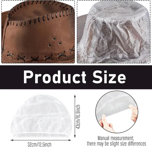 Miniatura 2 de 4 fundas de plástico para sombreros de vaquero, fundas para sombreros de vaquero, protectores para sombreros de vaquero para almacenamiento, Gris