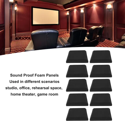 Miniatura 6 de 10pcs Sound Proof Foam Panels Flame Retardant Soft Grey Absorbing Acoustic Foam