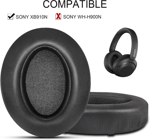 Miniatura 2 de GVOEARS Almohadillas de repuesto para auriculares Sony WH-XB910N, almohadillas de repuesto, espuma viscoelástica premium, cuero suave y duradero