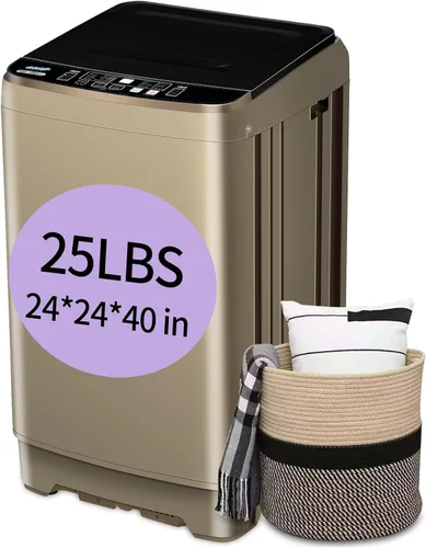 Miniatura 11 de KRIB BLING - Lavadora completamente automática con bomba de drenaje, lavadora compacta de 17.7 libras, 10 programas de lavado y 8 niveles de agua