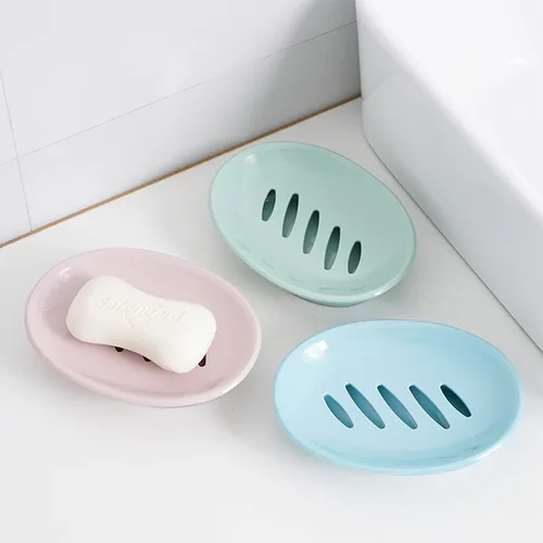 Miniatura 4 de Soporte para jabón, estante de plástico, paquete de 2 unidades con drenaje, fácil limpieza, bandeja blanda para ducha y baño