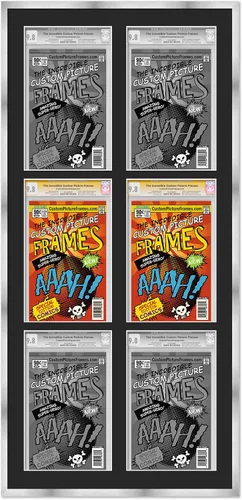 Miniatura 94 de Marco negro para cómics graduados Marco completo de cómics con paspartú de conservación negro y acrílico de grado UV Hecho para exhibir (6)