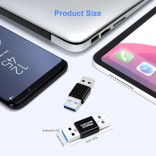 Miniatura 5 de Paquete de 2 adaptadores USB 3.0/3.1 macho a macho y adaptador OTG 3.0 USB A a A, extensión o expansión