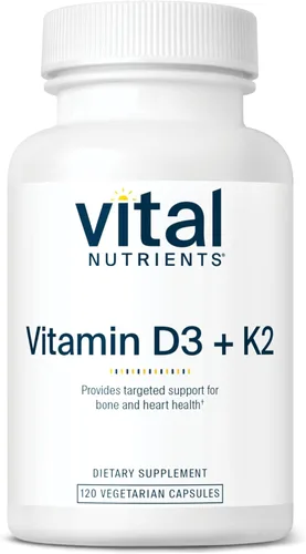 Miniatura 7 de Vital Nutrients Vitamina D3 + K2 2000 UI Suplemento de vitamina D3 K2 Complejo de vitamina D para niveles saludables de calcio, salud muscular