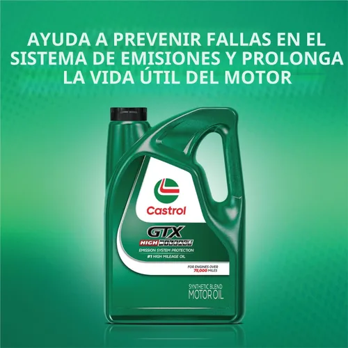 Miniatura 9 de Castrol GTX High Mileage 10W-30 Aceite de Motor de Mezcla Sintética, 5 Cuartos