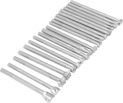 Miniatura 9 de 20Pcs Leather Stamping Tools Set, DIY Leather Stamp Punch Tools with 20 Patterns, High Hardness Anti Rust Alloy Steel for Saddle Making, Leather