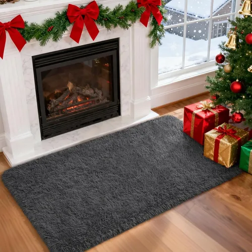 Miniatura 114 de Merelax Alfombra Moderna Suave y Esponjosa Shaggy para Dormitorio Sala de Estar Decoración de Sillas Pequeñas Alfombras Tapetes para Pies Piso, Verde