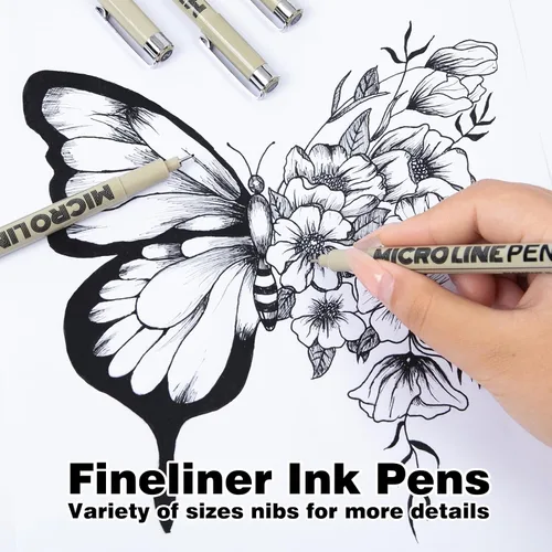Miniatura 3 de KERIFI Micro-Pen - Bolígrafos de tinta fineliner, paquete de 12 bolígrafos de dibujo de punta fina, impermeables, tinta de archivo, multiliner