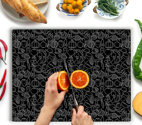 Miniatura 12 de Tabla de cortar de vidrio Kitchenville 16"x12": Protector de encimera de vidrio templado para cocina - Duradero - Resistente a los arañazos, a