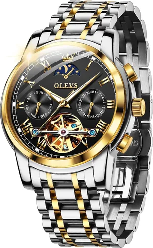 Miniatura 30 de OLEVS Relojes automáticos para hombre, esqueleto mecánico, de lujo, a la moda, reloj de pulsera luminoso impermeable