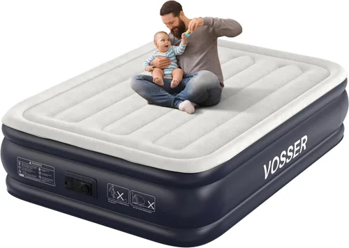 Miniatura 13 de VOSSER Colchón de Aire Twin XL con Bomba Incorporada Elevado, 80" de Largo, Colchón Inflable Mejorado de 18", Colchón Auto Inflable que se Infla