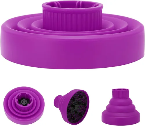 Miniatura 8 de Difusor de secador de pelo, universal plegable, portátil, ligero, plegable, morado